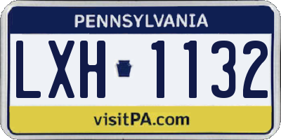 PA license plate LXH1132