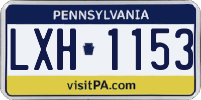 PA license plate LXH1153