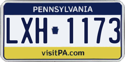 PA license plate LXH1173