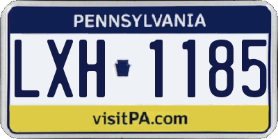 PA license plate LXH1185
