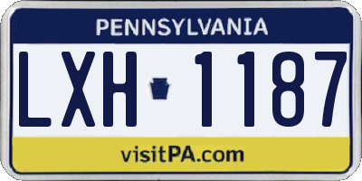 PA license plate LXH1187