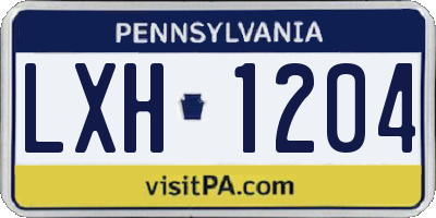 PA license plate LXH1204