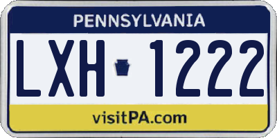 PA license plate LXH1222