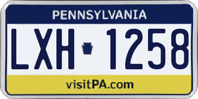 PA license plate LXH1258
