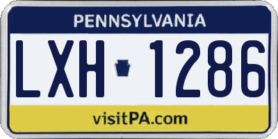 PA license plate LXH1286