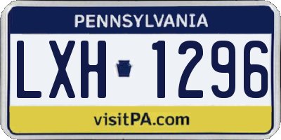 PA license plate LXH1296