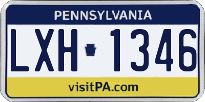 PA license plate LXH1346