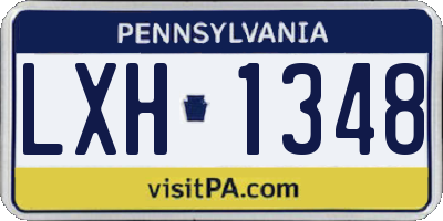 PA license plate LXH1348