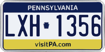 PA license plate LXH1356