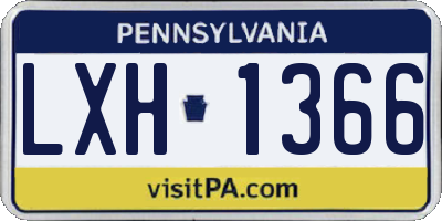 PA license plate LXH1366