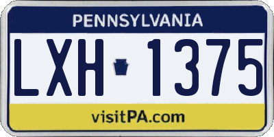 PA license plate LXH1375