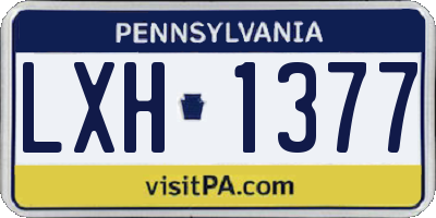 PA license plate LXH1377