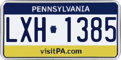 PA license plate LXH1385