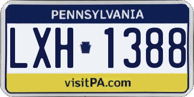 PA license plate LXH1388