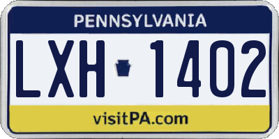 PA license plate LXH1402