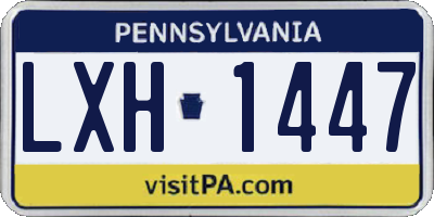 PA license plate LXH1447
