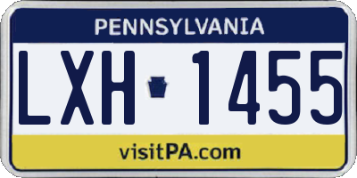 PA license plate LXH1455