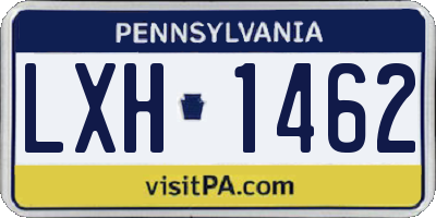 PA license plate LXH1462