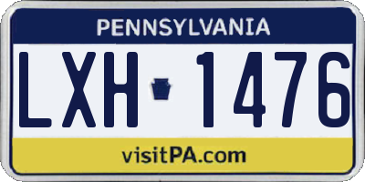 PA license plate LXH1476
