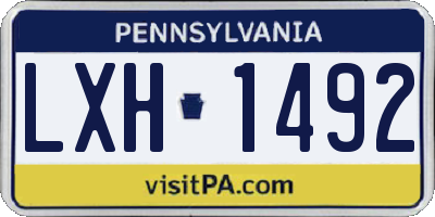 PA license plate LXH1492
