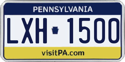 PA license plate LXH1500