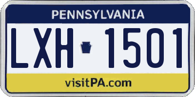 PA license plate LXH1501