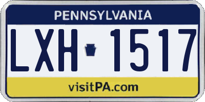 PA license plate LXH1517