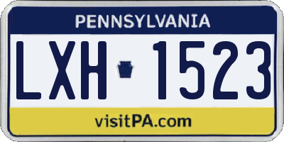 PA license plate LXH1523