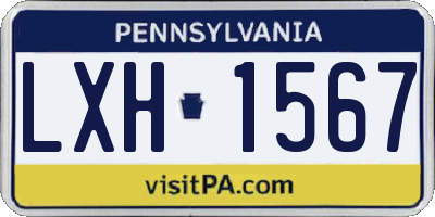 PA license plate LXH1567