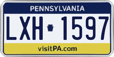 PA license plate LXH1597