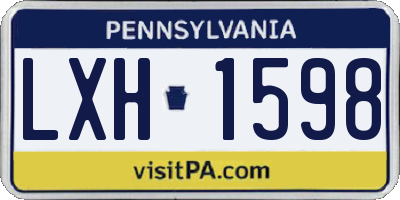 PA license plate LXH1598