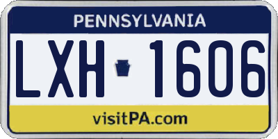 PA license plate LXH1606