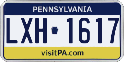 PA license plate LXH1617