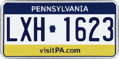 PA license plate LXH1623