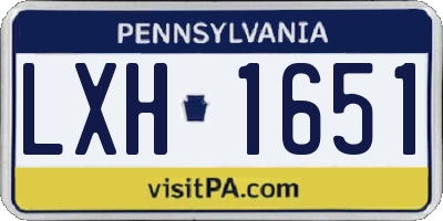 PA license plate LXH1651
