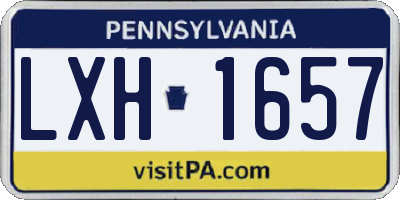 PA license plate LXH1657