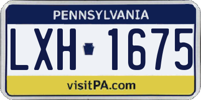 PA license plate LXH1675