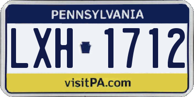 PA license plate LXH1712