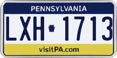 PA license plate LXH1713
