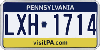 PA license plate LXH1714