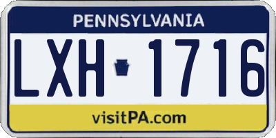 PA license plate LXH1716