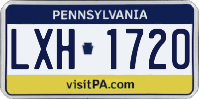 PA license plate LXH1720
