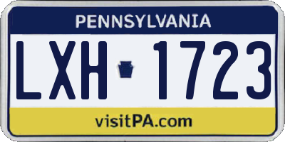 PA license plate LXH1723
