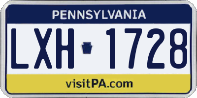 PA license plate LXH1728