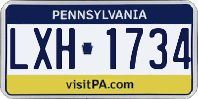 PA license plate LXH1734