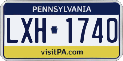 PA license plate LXH1740