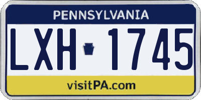 PA license plate LXH1745