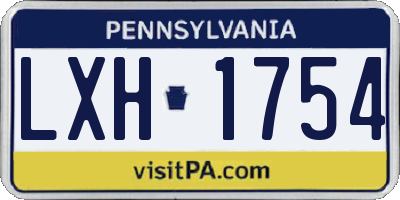 PA license plate LXH1754
