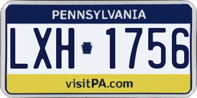 PA license plate LXH1756