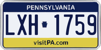 PA license plate LXH1759